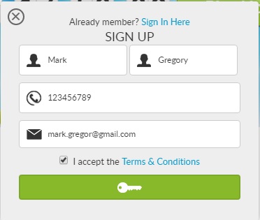 Sign up 1