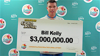 Bill Kelly claims the lotto win